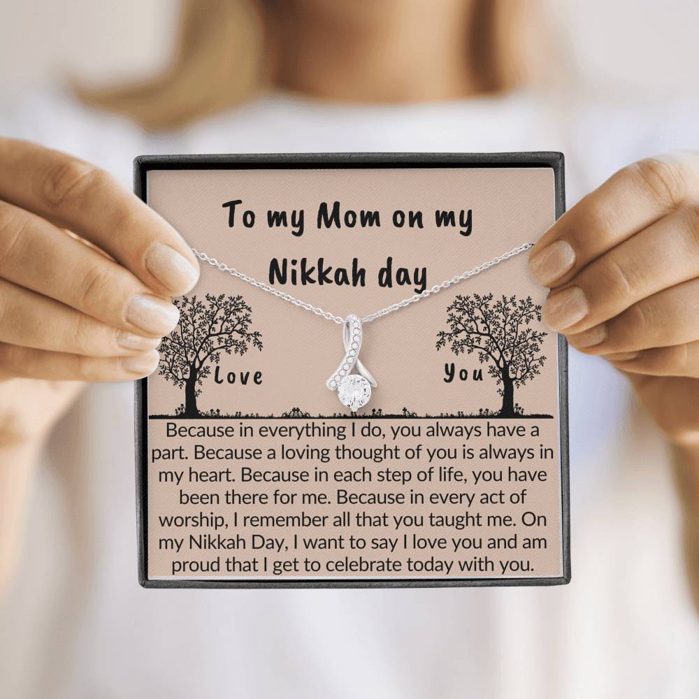 Nikkah gift for mom | Necklace gift for mom on my nikkah day, bridesmaid gift to mom