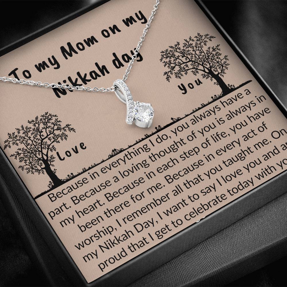 Nikkah gift for mom | Necklace gift for mom on my nikkah day, bridesmaid gift to mom