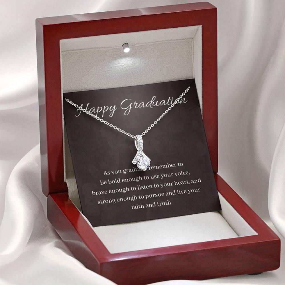 Bold, Strong, and Brave | Noor necklace as graduating gift with letter