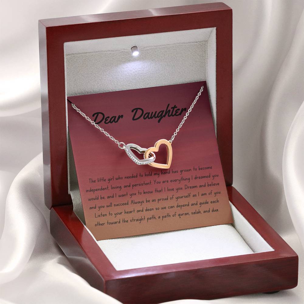 Faith and Guidance | Interlocking Qulub necklace for daughter with message card
