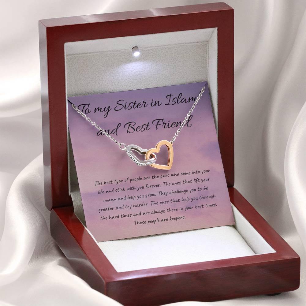 Forever Friend | Interlocking Qulub necklace for Friend with Message Card