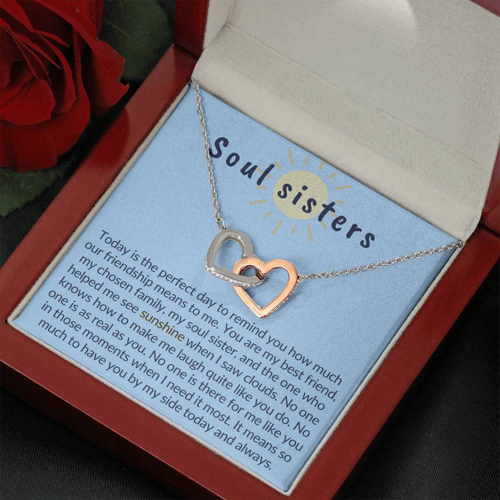 Soul sisters Necklace, BFF Necklace, Jewelry gift for Best Friend, Best Friend Gift Jewelry, Friends Forever, long distance, far but near,