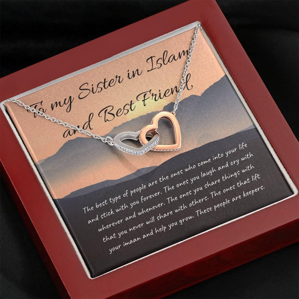 Always Friends| Interlocking Qulub Necklace for Best Friend with message